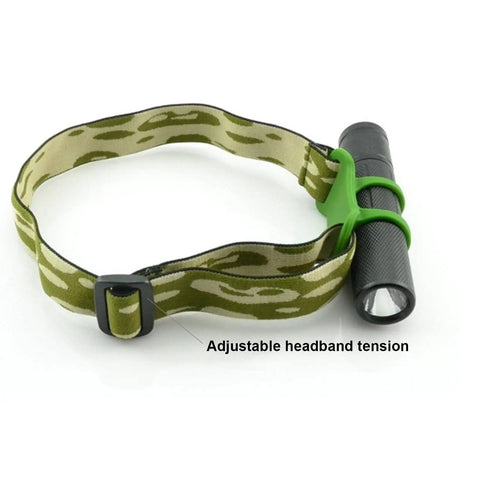 All Day Comfort Universal Adjustable Headlamp Strap For 22 To 32mm Torches Elastic Headband with buckle and torch holder