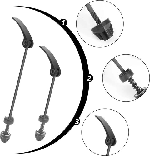 Bike Quick Release Skewer Set 1 Pair Front 120mm MTB Road Wheel Axle Aluminum Alloy Hollow Shaft With Springs End Caps