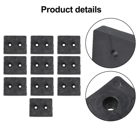 10 Pack Rubber Shock Absorbing Pads For Fitness Equipment Anti Slip Feet Bumpers With Holes For Gym Weight Stacks And Furniture Black 44 X 35 X 9.5 Mm