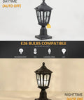 Outdoor Wall Mount Light Fixture Hands Free No Fuss Dusk To Dawn Porch Light Anti Rust Matte Black Exterior Light With Water Ripple Glass For Doorway Waterproof Weatherproof Wall Lantern For Home Or Business daytime auto off nighttime auto on E26 bulbs compatible