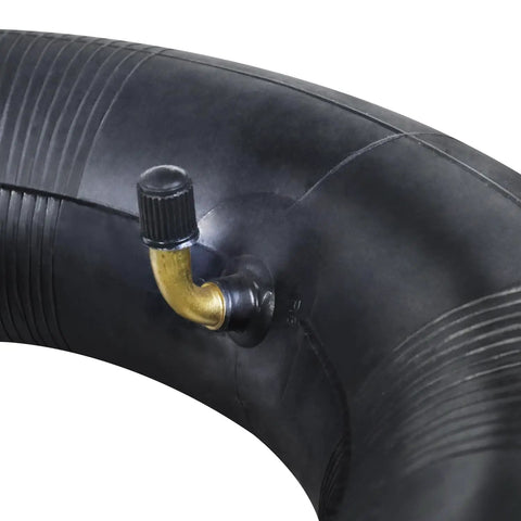 Close-up of 13x5.00-6 Inner Tube With Bent Valve Stem For Razor Dirt Quads Go Karts Lawn Mowers, showing bent valve detail.
