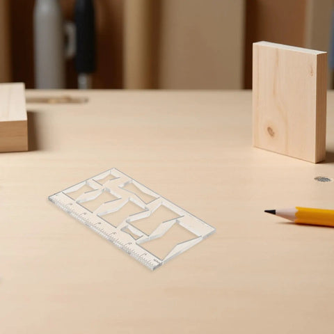 Top Shelf Bow Tie Router Template Plus Butterfly Inlay Guide on a wood table, clear acrylic with precise cutouts for routing.