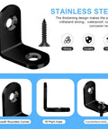 Heavy Duty L Bracket Corner Brace 40 Piece Set Includes 80 Screws Small Stainless Steel Right Angle 90 Degree support with smooth rounded corner.