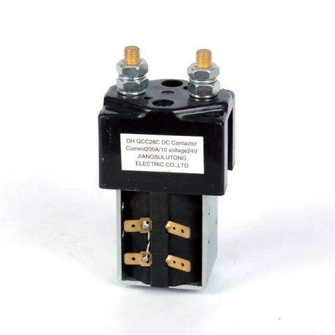 Durable DC Contactor QCC26C-200A Starter Relay for electric stacker systems, 48V performance, compact design with contact points.