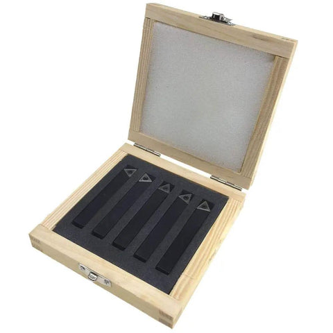 Three Eighths Inch Mini Lathe Indexable Carbide Insert Tool Bit Set With Five Inserts TCMT110204 in wooden case