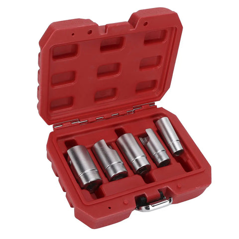 Top Notch Elbow Connector Socket Set For Car Repair That Slips In Where Regular Tools Can Not Go With 5 Sockets From 12mm To 22mm Drive Fitting Kit, red case