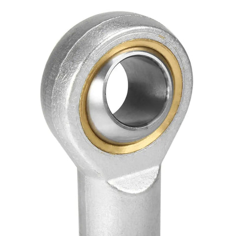 SI6T K Rod End Bearing Set, 4 Pieces, 6mm Bore, Self Lubricating M6x1 Right Hand Female Thread Heim Joint With Jam Nuts, Carbon Steel Body With White Zinc Plating, 13 Degree Angular Misalignment, close-up