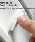 Close-up of installing 8 Piece Toilet Seat Bumpers Replacement Compatible With Cachet Brevia Glissade ReadyLatch K4636 K4637 K4783