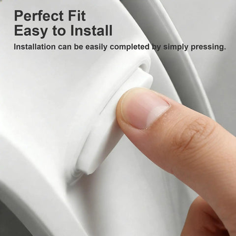 Close-up of installing 8 Piece Toilet Seat Bumpers Replacement Compatible With Cachet Brevia Glissade ReadyLatch K4636 K4637 K4783