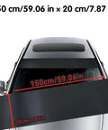 Elite Tesla Cybertruck Windshield Sunshade Strip Knocks Out That Brutal Sun Heat And Straining Glare Heavy Duty PVC Build Keeps Your Interior Always Chill Long, 150 cm x 20 cm size shown.