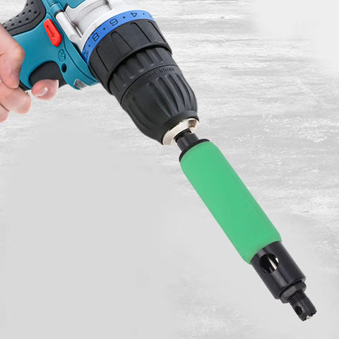 Blind Rivet Removal Tool Kit For 1/4 Inch Drills, Built For Fast, No Hassle Rivet Popper Action, Universal Compatibility With Pneumatic Or Electric, Includes Guide And Five High Speed Threaded Bits That Precisely Fit 1/8 Inch Rivets, attached to a drill
