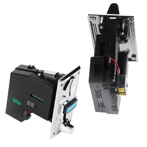 Pro Grade High Accuracy Acceptor With Cpu Control For Vending Machines And Game Mechanisms, two views showing front and side details.