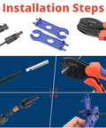 All-In-One Solar Spanner Wrench For MC4 Connectors And PV Cables, No-Fuss Pro Grade Connector Tool installation steps shown