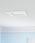 Smooth Six Inch Square Led Recessed Lighting Kit With Easy Tuneable Color Switch Ultra Thin Ceiling Fixtures For No Fuss Home Upgrades And Top Shelf Appeal 16 Pack mounted in a blue room ceiling.