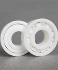 Heavy Duty Full Ceramic Deep Groove Ball Bearing 15x26x7mm Zirconia ZrO2 Non Metallic Precision Roller side view on grey background
