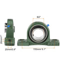 4 Pack Pillow Block Bearing 2 Inch Bore Self Aligning Cast Iron Base Mounted Bearing Block Insert For Shaft Support front view