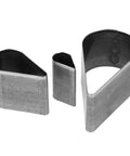 3 Piece Leather Craft Cutting Tool Set With Hollow Steel Punches for Heart, Drop, Pentagon Molds, ideal for leather crafting.