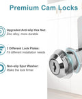 Badass Heavy Duty Cam Locks Keyed Alike Cabinet Hardware 1 1 8 Inch Zinc Alloy Cylinder with anti-slip hex nut and lock plates.