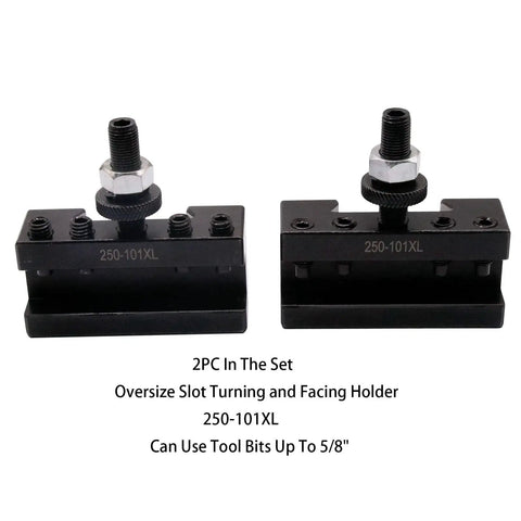 Two 250-101XL tool holders from 11 Piece Wedge Type Quick Change Lathe Tool Post Set For 6 To 12 Inch Swing With Do It All Tool Holders