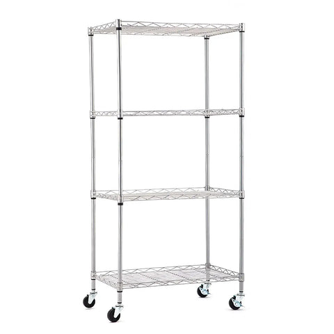 Built Bangin 2 Inch Casters Set Of 4 For Wire Shelving And Rolling Carts 360 Swivel Wheels on metal shelving unit.
