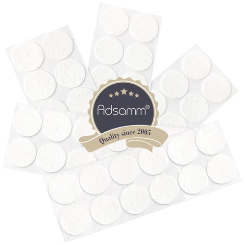 60 Self Stick Felt Pads Diameter 1.57 Inches White Round Self Adhesive Furniture Glides With 0.059 Inch Thick Felt
