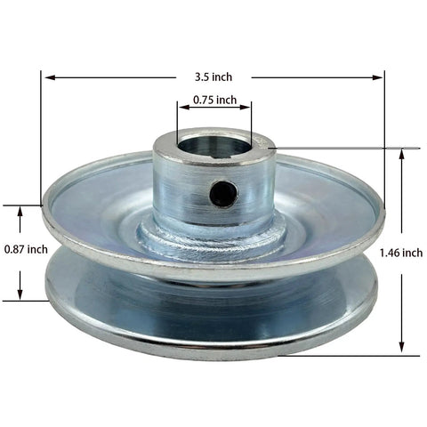 AB350 3/4 Inch Bore 3.5 Inch OD Single Groove V Belt Pulley for A B 5L 4L Ax BX Belts Carbon Steel Motor Pulley Zinc Plated