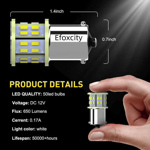 Bright 12V White LED Bulbs Kit With 50 SMDs For 1156 1141 1003 Fit Car Interior RV And Camper Lights Ten Pack