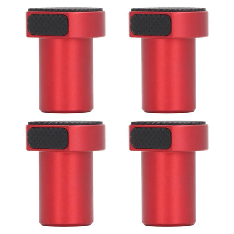 Four Pack Aluminum Alloy Bench Dogs Clamp With Non Slip Pads For Woodworking Tables 19mm And Three Quarters Inch Size Secure Grip Durable For Routing Sanding, red non-slip pads top view
