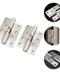 Automatic Self Closing Door Hinge Set In Stainless Steel For Wardrobe And Bathroom Doors With Soft Close And Easy Install