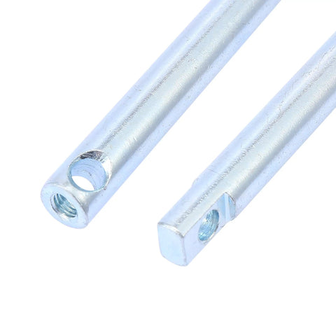 Dual Carburetor Linkage Set With Hardware For Barry Grant Carbs, Adjustable Length Connects Inline Dual Carbs, Includes Installation Hardware, Fits Performance V8 Hot Rods And Classic Vehicles, Easy Setup For Precise Throttle Control. silver linkage rods