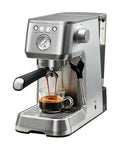 Semi Auto Home Coffee Maker With Freshly Ground Espresso And Steam Milk Froth 1.7L Glass Carafe Brews Up To 10 Cups White And Silver