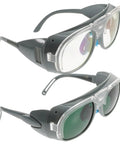 Heavy Duty Pair Of Welding Goggles With Double Layer Plastic Lens Badass Impact Resistant Safety Glasses, showing two designs.