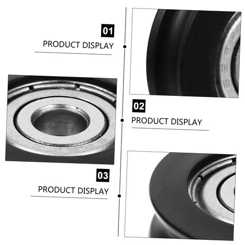 U Groove Track Guide Bearing Kit, 6x27x8 Nylon U Type Wheel With Internal Grease, Deep Groove Ball Bearing for Cabinet, Window, Mechanical Equipment, Smooth, Quiet Operation, Durable Nylon Coated Pulleys close-up