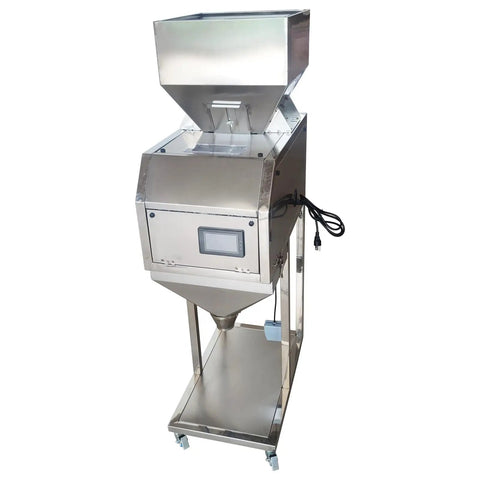 Rock Solid Automatic Filling Machine For Powders And Particles 10 To 5000G With Auto Vibration Hopper Built Heavy Duty For Grains Seeds And Fertilizers 110V Power Straight Up Reliable Packing Rig That Will Streamline Your Everyday Workflow