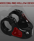 Ultralight CNC Hollow Aluminum 35mm Mountain Bike Stem For 31.8mm Handlebars, showing anodized black and red design features