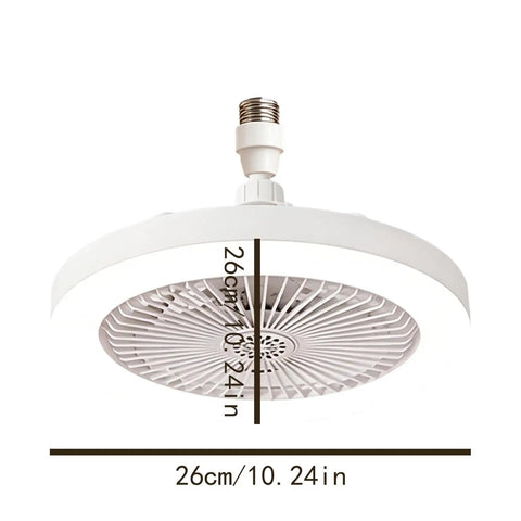 3 Color Dimmable - Flush Mount Ceiling Fan, Quiet Light Remote, Bedroom top view of white ceiling fan with measuring dimensions