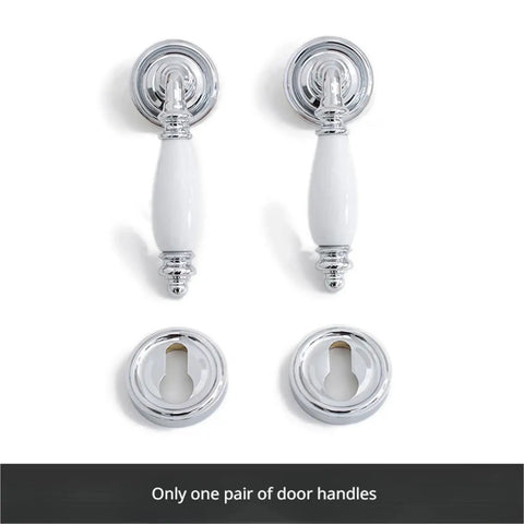 White Ceramic Split Door Lock Set With Bedroom Interior Handles Keyed Alike Body Hardware For Home Doors