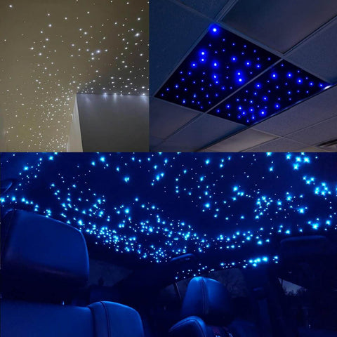 32W RGBW Twinkle Fiber Optic Lights Kit With Music Activated App Control Bluetooth Star Ceiling Sky Light installed
