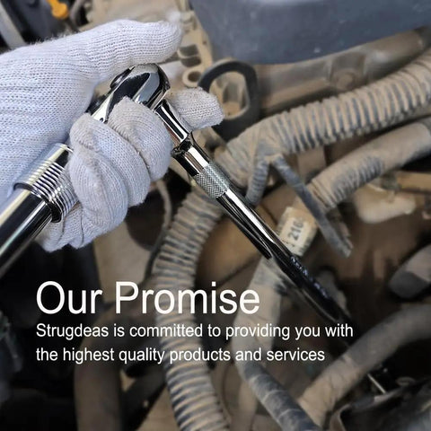 Mechanic using Half Inch Drive Extension Bar Set With Universal Joint Includes 3 Inch 5 Inch And 10 Inch Extensions Durable Chrome Vanadium Steel Heavy Duty Rust Resistant Socket Extension Kit For Easy DIY Car Maintenance under car hood.