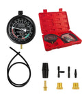Gnarly Heavy Duty Car Fuel Pump And Vacuum Tester Gauge set with gauge, hose, and adapters for engine pressure testing.