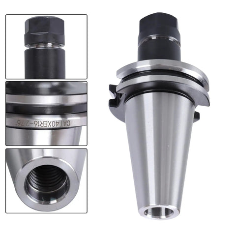 Ten Piece Collet Chuck Tool Holder Kit For CNC Milling And Drilling Machines ER16 Collets CAT40 Shank 2.76 Inch Capacity