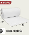 Ceramic fiber paper roll, 24 in wide by 25 ft long, 1/32 in thick, 2300F rated insulation gasket paper.