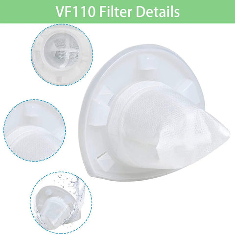 Detail view of VF110 Replacement Vacuum Filter Pack, Six Pack For Black Decker Cordless Vacuums CHV1210 CHV1410 CHV1510