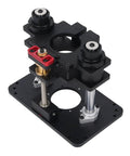 Rock Solid Router Lift System For 69Mm Trimmers With No Sweat Stainless Steel Lock, aircraft aluminum build, precise height control.