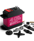 40Kg High Torque RC Servo With Metal Gear Digital HV 6.8V 180 Degree Swing shown with accessories for 1/8 and 1/10 scale RC cars