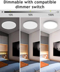 4 Pack Flush Mount LED Ceiling Light Fixture White 12 Inch 28W Dimmable With 3000K 4500K 6000K Color Temperature 3200 Lumens in bedroom