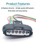 Six Wire TPS Plug Kit With Six Plug Throttle Body Harness Receptacle For Most Cars Black DJ7045A 3.5 21 1J0973724