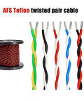 Top Notch 22Awg Yellow Green Fep Insulated Twisted Pair Wire 600V Tinned Copper Flexible High Temperature Cable For Led Lighting Solar Panels And Industrial Controls Brings Badass Durability And Runs Rock Solid On Rough Jobs 50 Feet Spool with red and black wire on a spool and twisted pair wires.