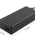 Black 44V 1.5A Scooter Battery Charger For 36V Lead Acid Batteries With 3-Pin XLR Connector 100-240V Input, dimensions shown.