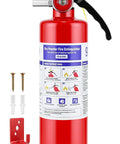Compact ABC Dry Powder Fire Extinguisher 2 Pound UL Ansi 299 Certified showing pressure gauge and instructions for use.